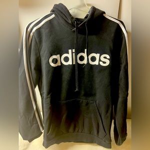 Adidas Men’s M Drawstring Pull Over Hoodie Hooded Athletic Sweatshirt Black